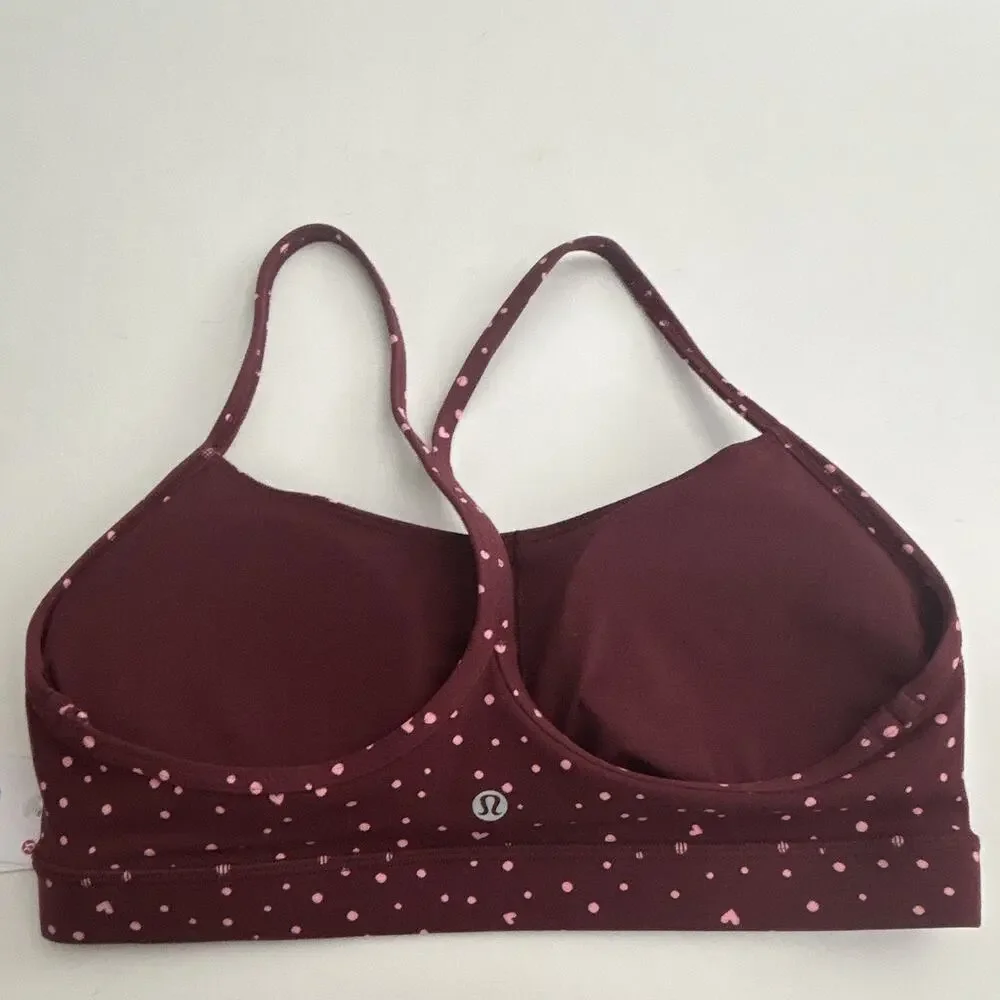 lululemon Flow Y Nulu Low Support Bra Wireless Pullover 10 B Burgundy Pink